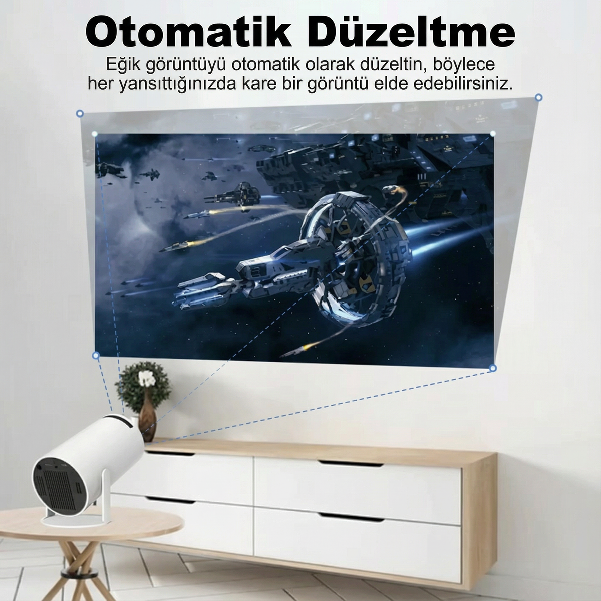 Sinematik Eğlence Mini Projektörü