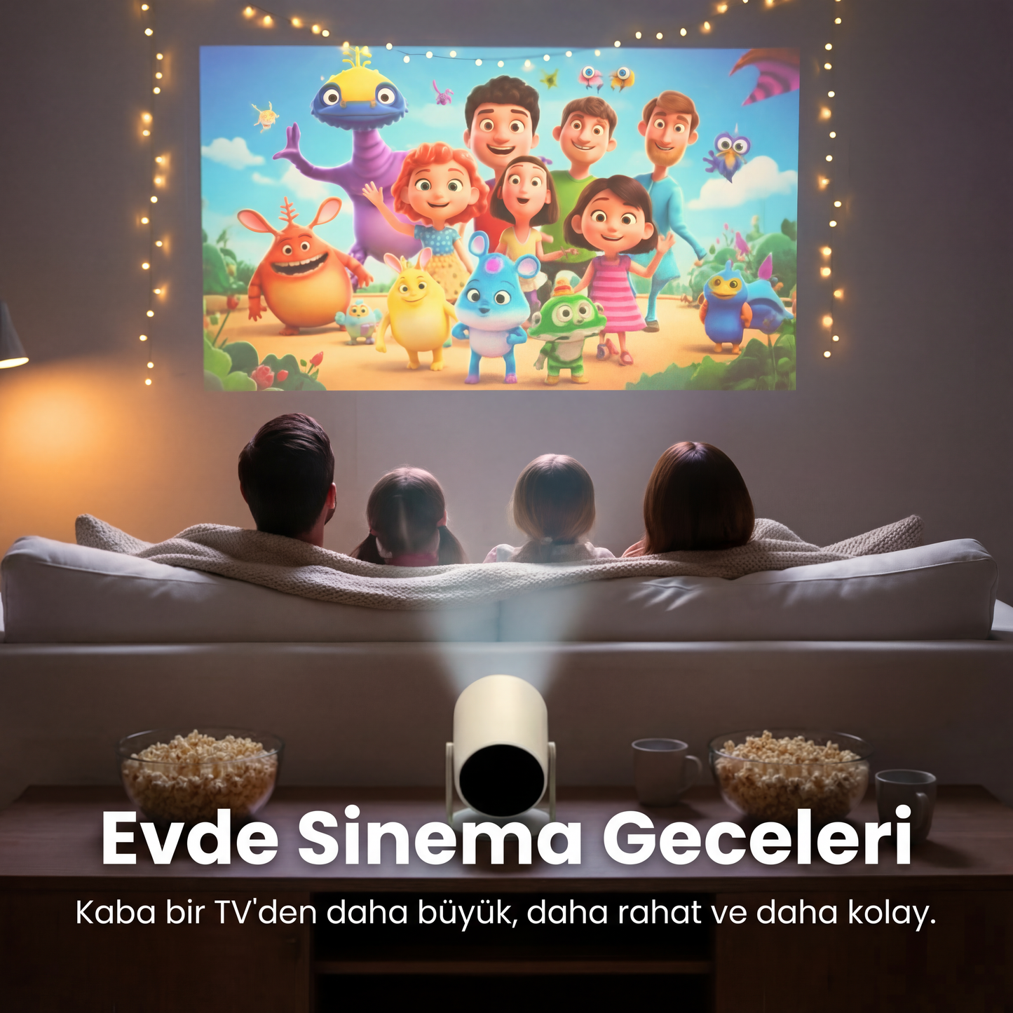 Sinematik Eğlence Mini Projektörü